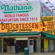 Hot Dog at Nathan&#39;s Famous, Coney Island