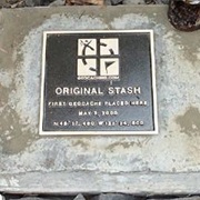 Original Stash Tribute Plaque -- Where the First-Ever Geocache Was Hidden.