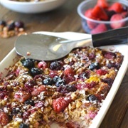 Baked Honey Berry Oatmeal Casserole