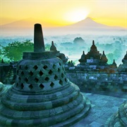 Borobudur at Sunrise Time