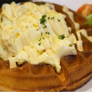 Truffle Scrambled Eggs Waffle