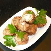 Keftedakia (Small Meatballs) With Feta Cheese Stuffing