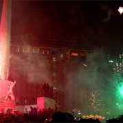 Celebrated New Years in the Streets of Amsterdam