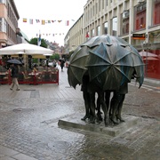 Umbrella Fountain, Trelleborg, Skane, Sweden