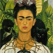 Self-Portrait With Thorn Necklace and Hummingbird : Frida Kahlo