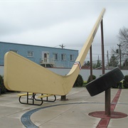 Big Hockey Stick and Puck