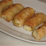 Leek and Cheese Rolls (Prassoboorekakia)