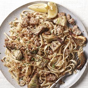 Sausage and Artichoke Linguine