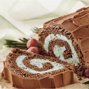 Yule Log Ice Cream Cake