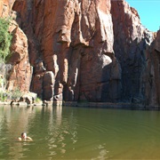 Swimming in Python Pool, Chichester National Park WA