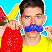 Gummy Food vs. Real Food Challenge *EATING GIANT GUMMY FOOD* - Collins Key