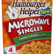 Hamburger Helper Cheesy Lasagna Microwave Singles