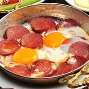 Sucuklu Yumurta-Eggs With Turkish Garlic Sausage