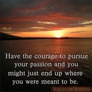 Pursue Your Passion - Not Money.