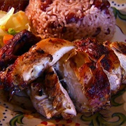 Ate Jerk Chicken in Jamaica