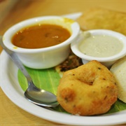 #81:  Appetizers and Snacks:  Chickpea Kofta With Chutney Dipping Sauce