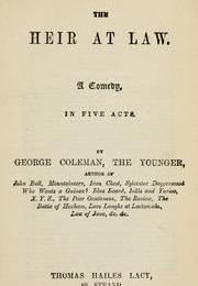 The Heir at Law (George Colman (The Younger))
