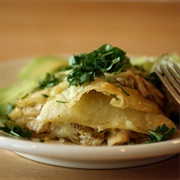 Stacked Enchilada With Green Chile -New Mexico
