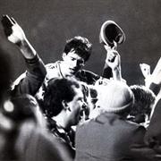 Bryan Robson Carried off Pitch
