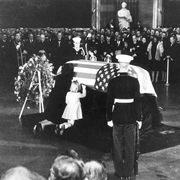 Jackie Kennedy Kisses JFK&#39;s Coffin