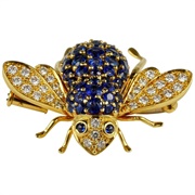Bumble Bee With Diamonds and Sapphires