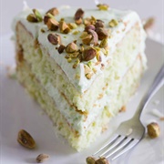 Coconut Pistachio Pudding Cake