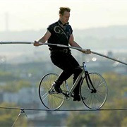 Rode Bike on a Highwire