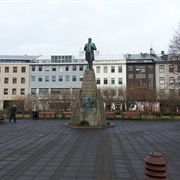 Austurvöllur Square in Reykjavik, Iceland