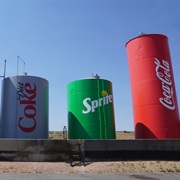 Giant Soda Cans, Salina, Utah