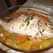 Pargo Asado Con Salsa Esmeralda