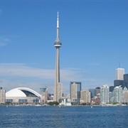 Viewing on Toronto From 553 M High CN Tower