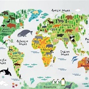 Paint a World Map With Countries' Animals