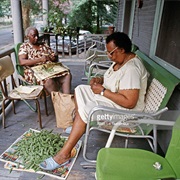 Shelling Peas on the Porch