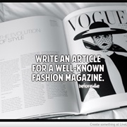 Write an Article for a Well-Known Fashion Magazine