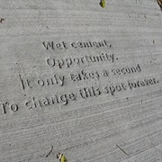 Write Something in Wet Cement