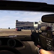 Shoot a Machine Gun While Riding a Car
