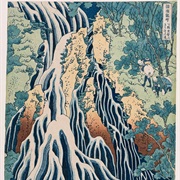 Falling Mist Waterfall at Mount Kurokami - Katsushika Hokusai
