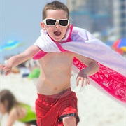 Pretending to Be a Superhero With a Towel