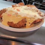 SAPD Special: Chicken Fried Steak W/Chile Con Queso & Jalapeno