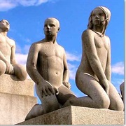 Boy and Girl Gazing Outward in Oslo