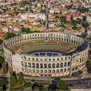 Visiting the Amphitheater of Pula, Croatia