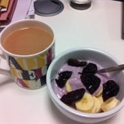 Fresh Fruit and Organic Greek-Style Yogurt With Honey