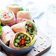 Asparagus Cheese and Onion Wrap