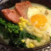 Macaroni in Soup With Spam