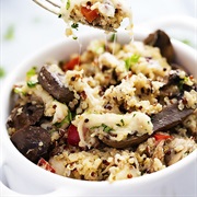 Cheesy Mushroom Quinoa