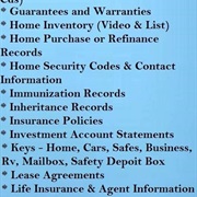 List of Financial Accounts and Contact Info