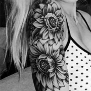 Flower Pattern Shoulder Tattoo
