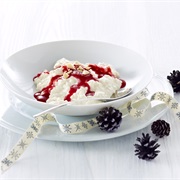 Riskrem Med Rød Saus (Rice Cream With Red Sauce)