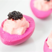 Caviar Pickled Quail Eggs