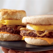 Steak Egg and Cheese Biscuit